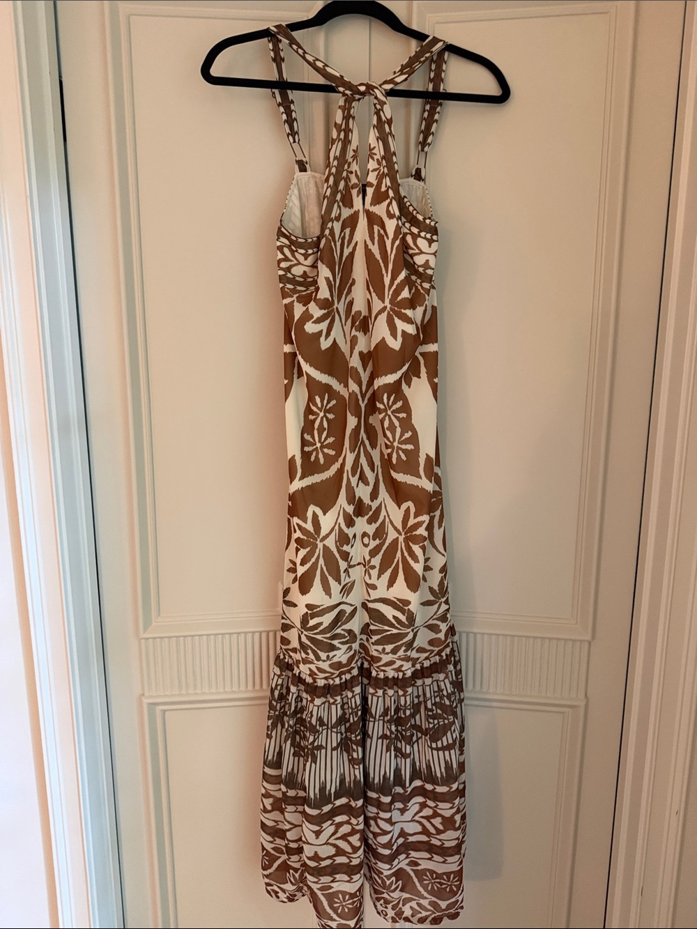 Vinegar Bahl Brown and White Floral Maxi Dress - Sleeveless